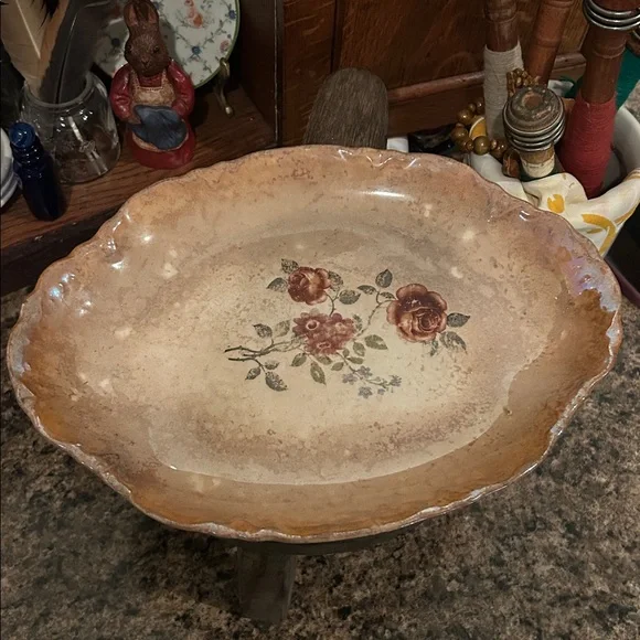 Antique Thompson “Francis” Lusterware Floral Serving Platter - Picture 1 of 7